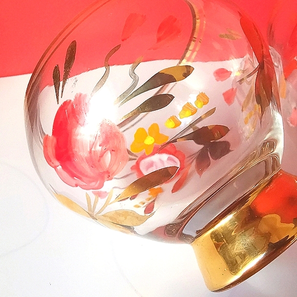 Vintage Hand Painted Glass Creamer & Sugar Bowl Set - Picture 8 of 8